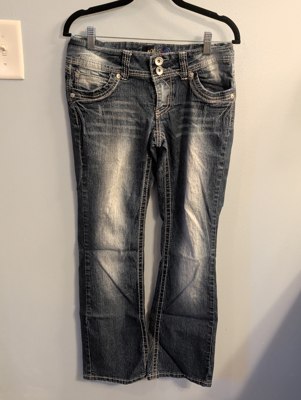 🍉Women’s Faded Black Bootcut Jeans - Classic Stretch Denim